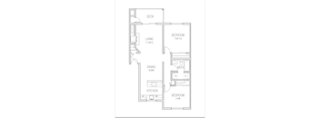 a floor plan of a bedroom apartment with a closet