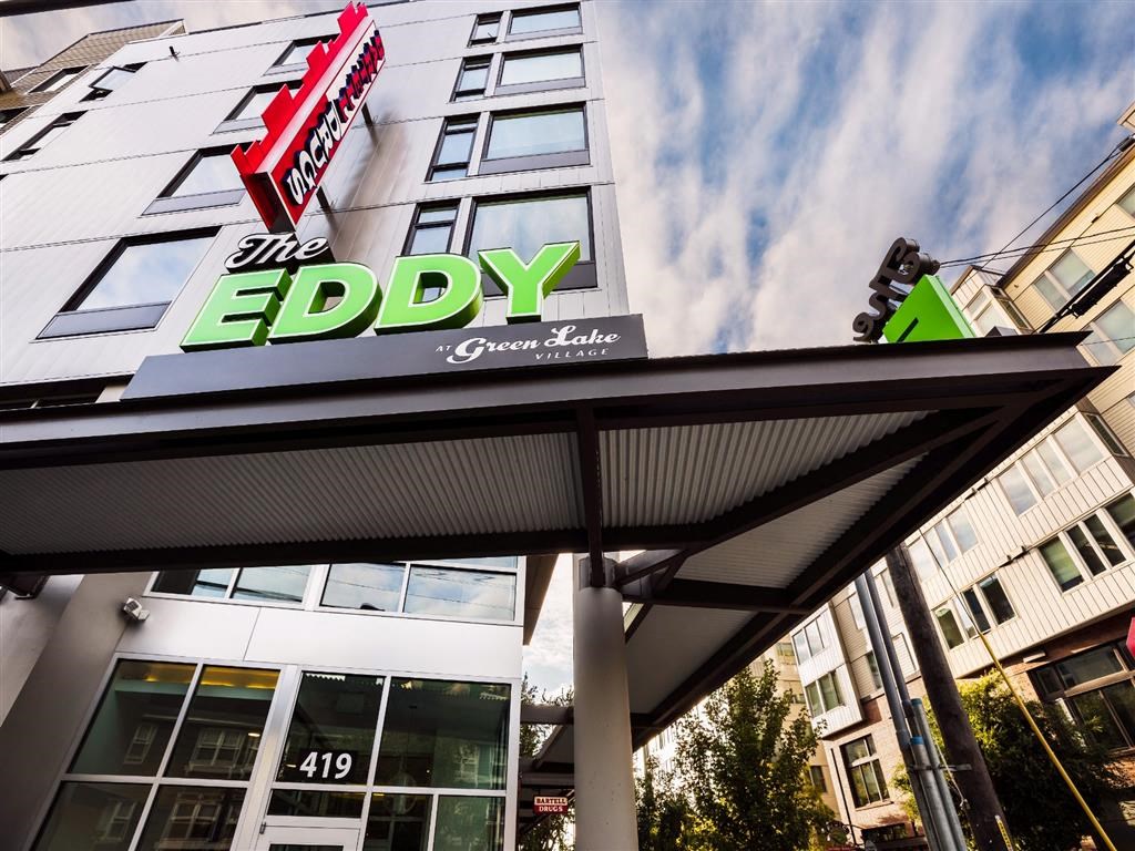 the facade or entrance of the eddy hotel