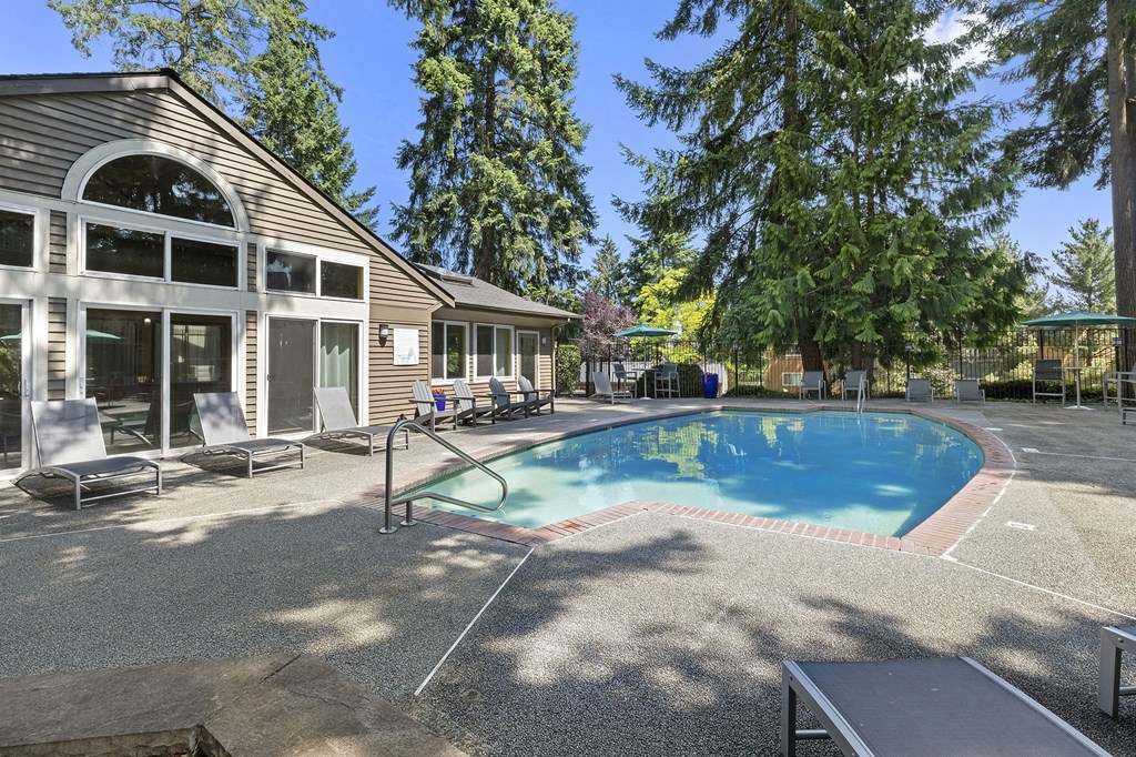 the swimming pool at our apartments