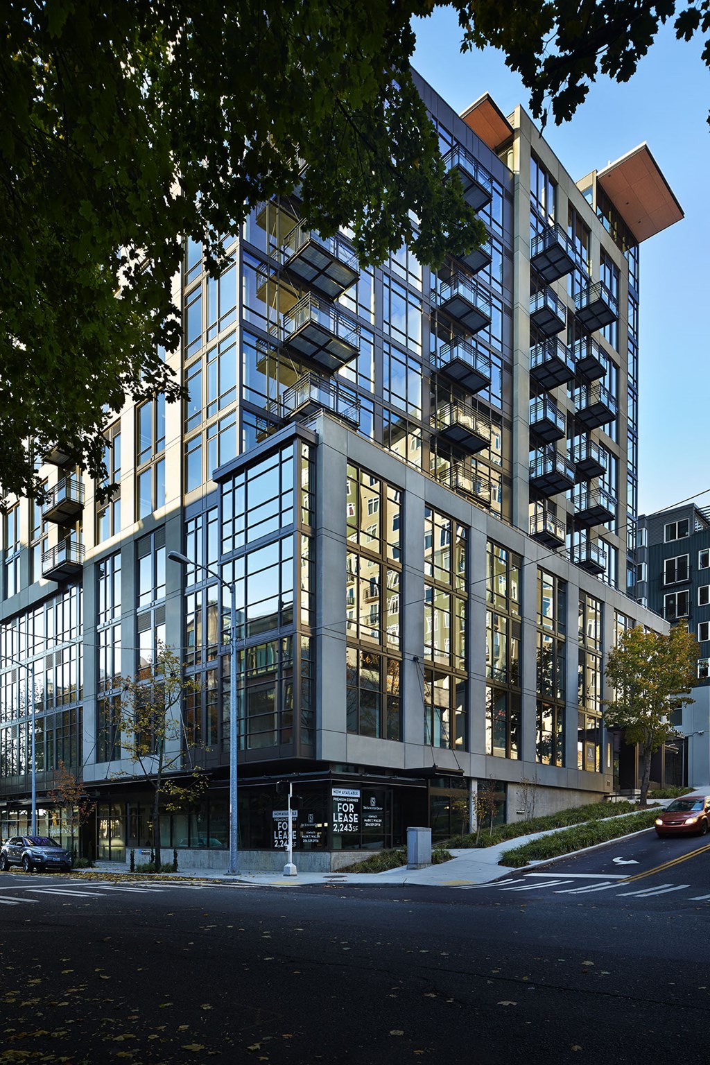 a view of the building from the street