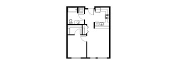 A floor plan of a house with a W.D. labeled.