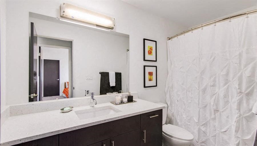 a bathroom with a sink and a toilet and a mirror