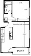1 Bed 1 Bath B