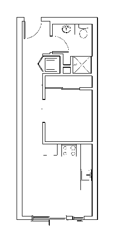 a small floor plan of a small house