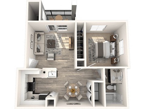 a 2 bedroom floor plan with a bathroom and a living room