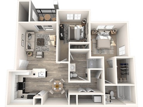 a 2 bedroom192 sq ft floor plan