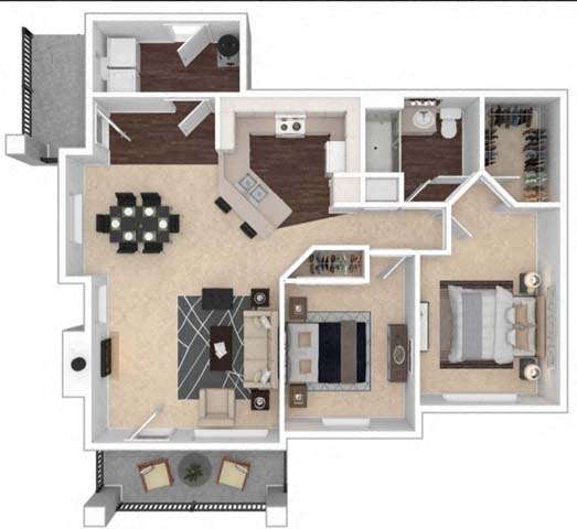 a floor plan of a house with a bedroom and a living room