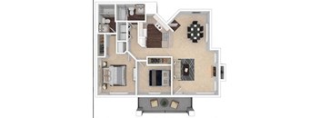 a floor plan of a house with a bedroom and a living room