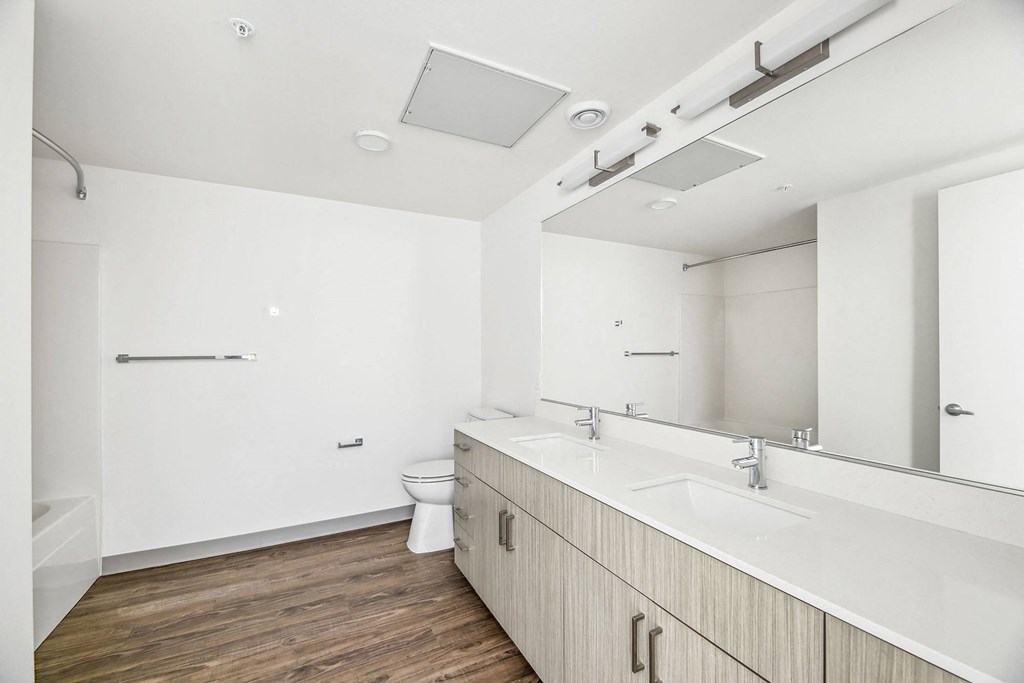 a bathroom with a sink and a toilet and a mirror