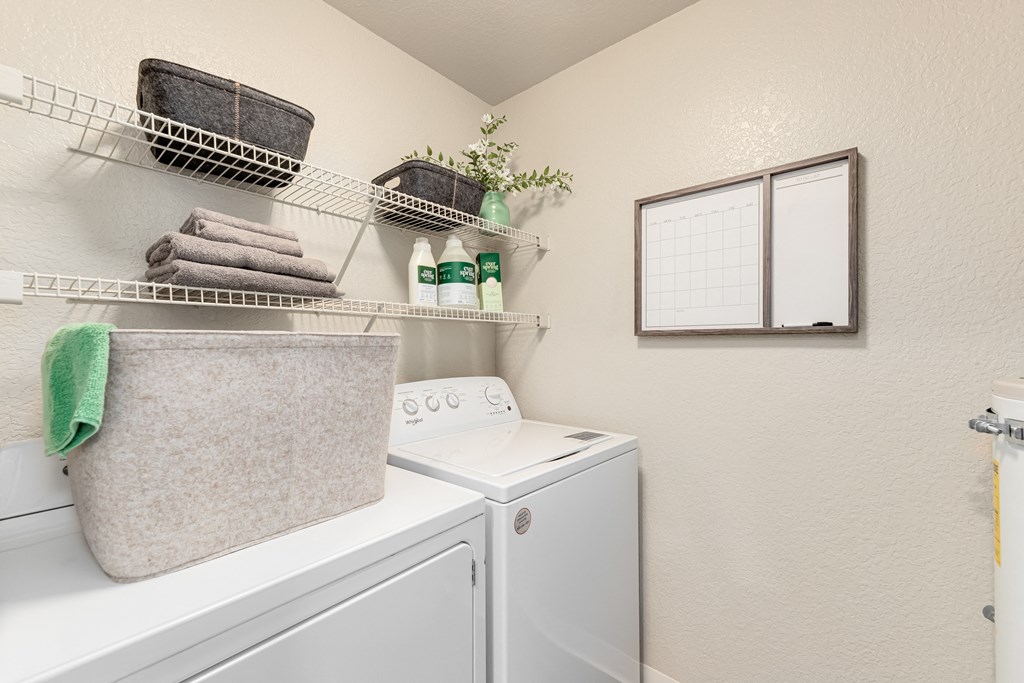 our apartments have a laundry room with a washer and dryer