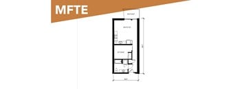 A floor plan for an MFTE is shown with dimensions.