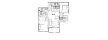 floor plan of the first level of the house