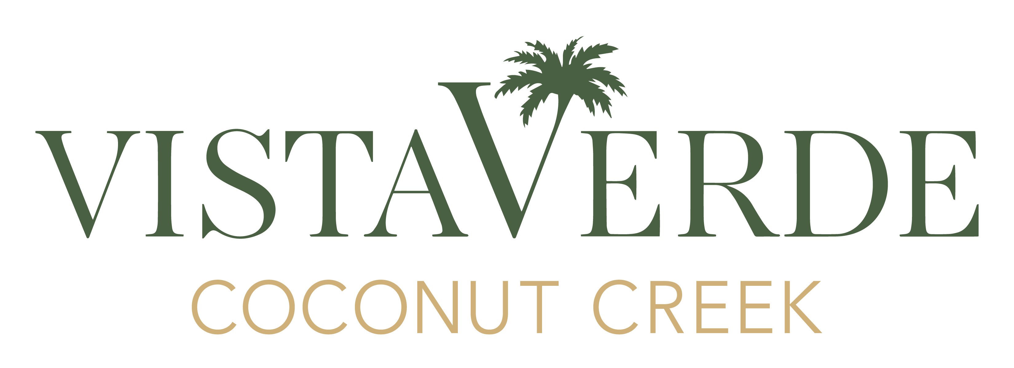 A logo with a palm tree and the words "Vista Verde Coconut Creek".