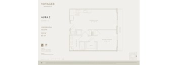 A floor plan for an aura 2 residence by voyager residences.