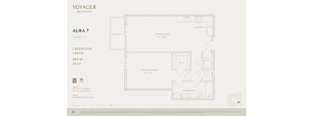 A floor plan for an aura 7 residence by voyager residences.