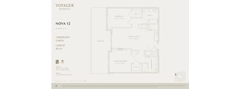 A floor plan for Voyager Residences showing the layout of the Nova 12 apartment.