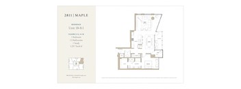 A maple themed floor plan for a residence with a study and 1.257 square feet.