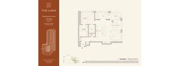 A floor plan of a residence with a bathroom, kitchen, and living room.