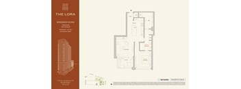 A floor plan for a residence at 312-612 shows a 1 bathroom, 1 kitchen, and 1 living room.