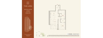 A floor plan for a residence at 306-900 showing a 1 bathroom, 1 kitchen, and 1 bedroom.