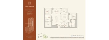 A floor plan and elevation of a residence with a 3 bedroom, 2 bathroom layout.