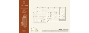 A floor plan for THE LORA residence from 2030-2002 is displayed.