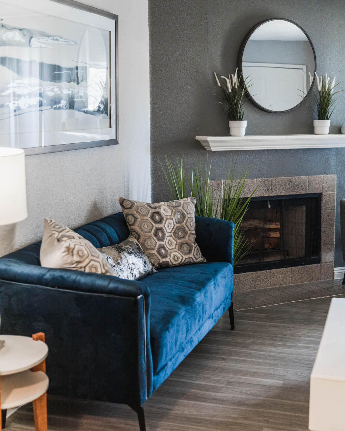 Interior Model Living Room with Fireplace