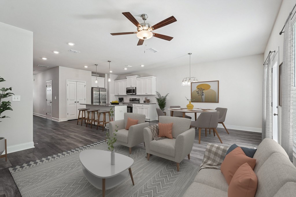 A refined living area offering a graceful view of the home.