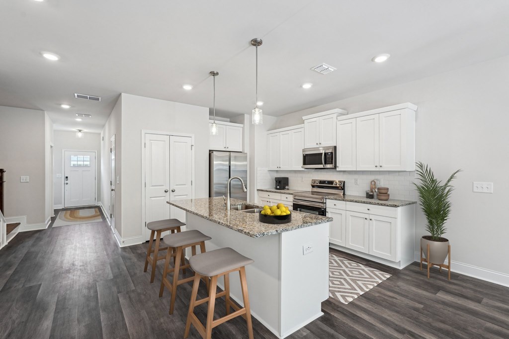 A refined living area offering a graceful view of the home’s living and dining space