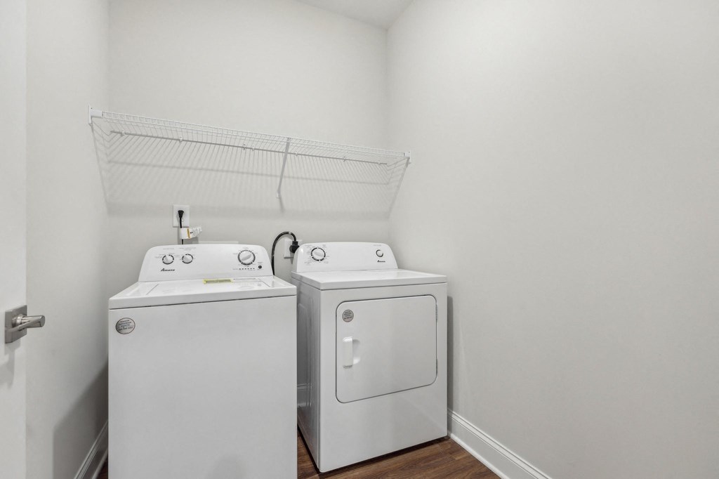 Full size washer and dryer in every home.