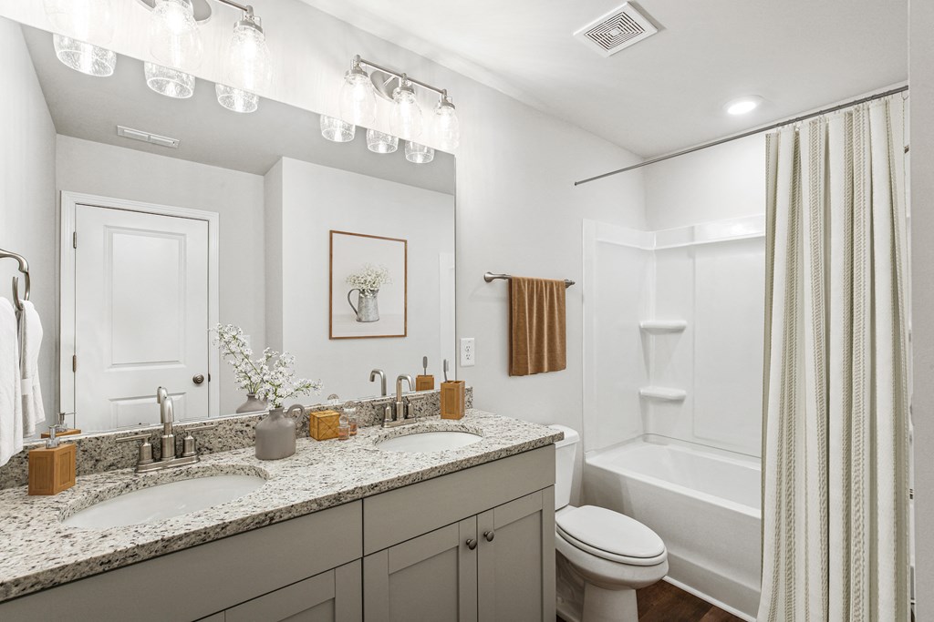 a bathroom with a sink and a toilet and a shower