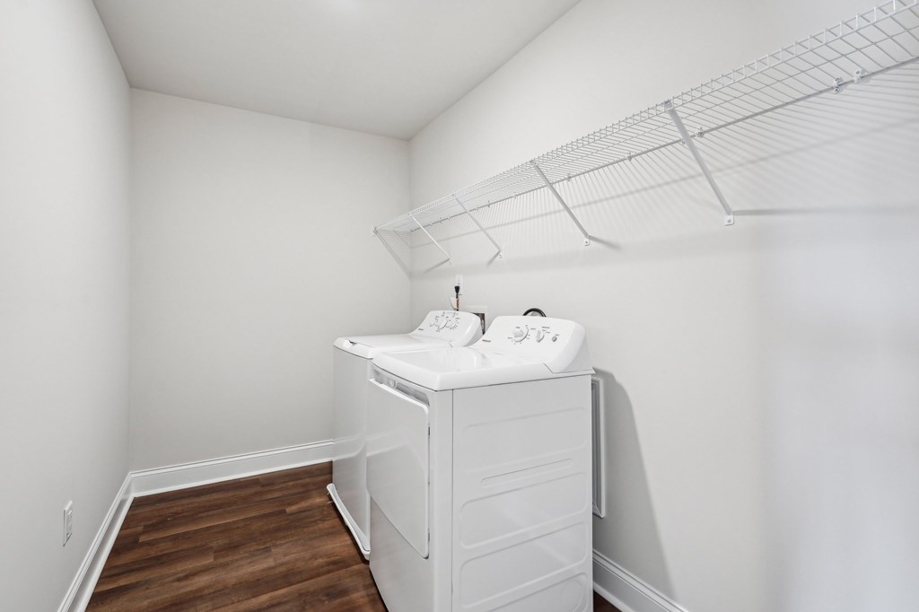 Full size washer and dryer in every home.