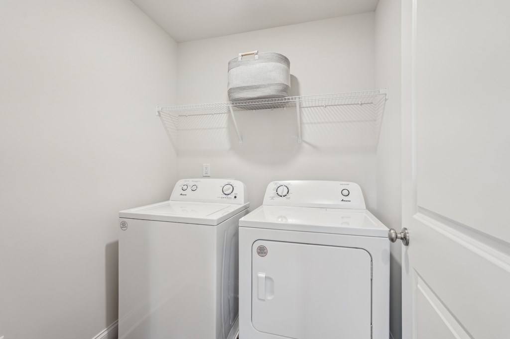 Full size washer and dryer in every home.