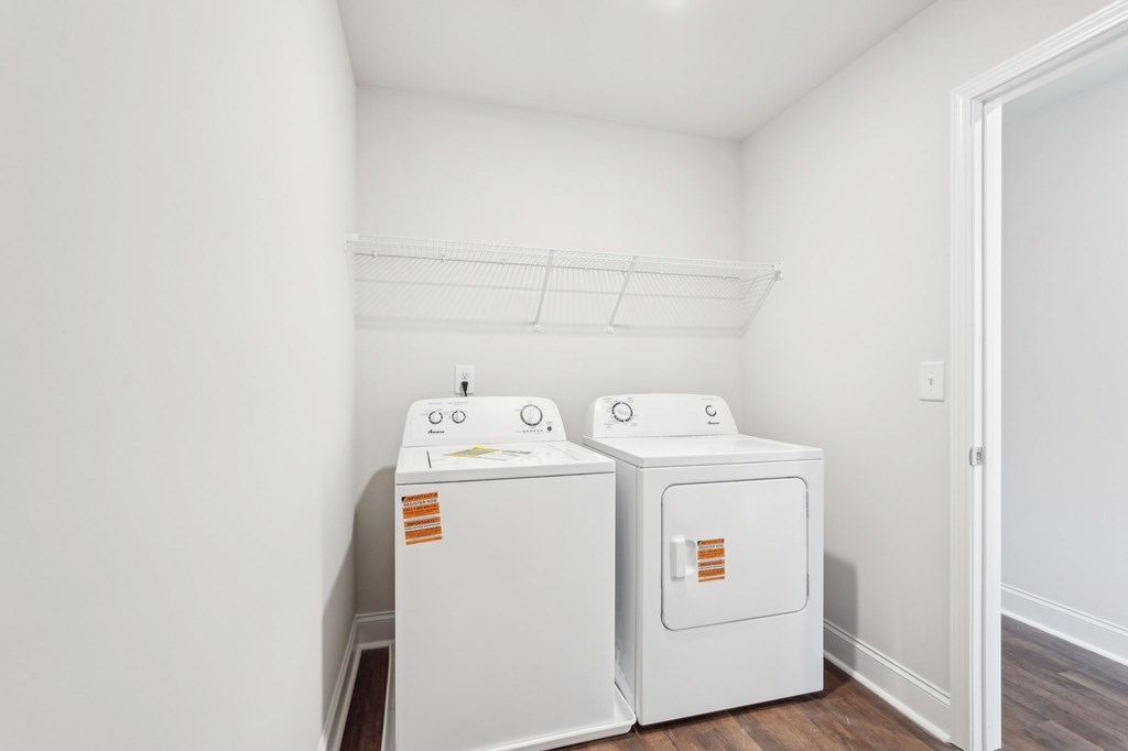 Full size washer and dryer in every home.