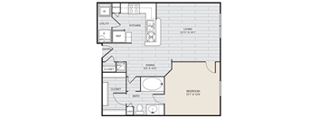 a floor plan of a bedroom apartment with a bathroom and a living room