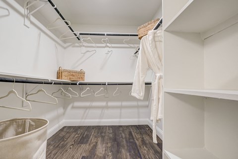 Walk in closet with storage and built-in shelves