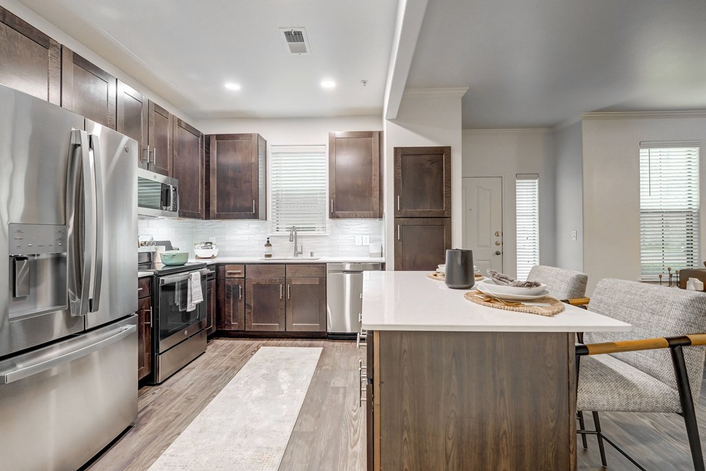 Spacious kitchen with new appliances