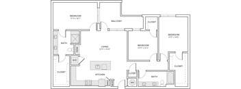 A black and white image of a floor plan for a house.