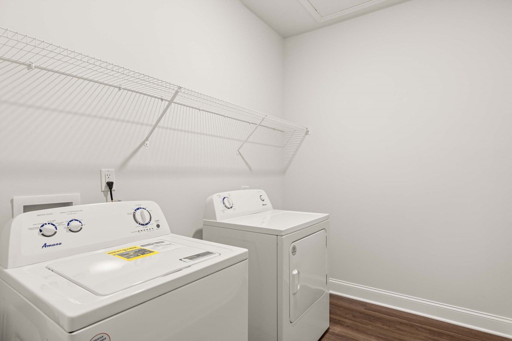 Full size washer and dryer in every home.