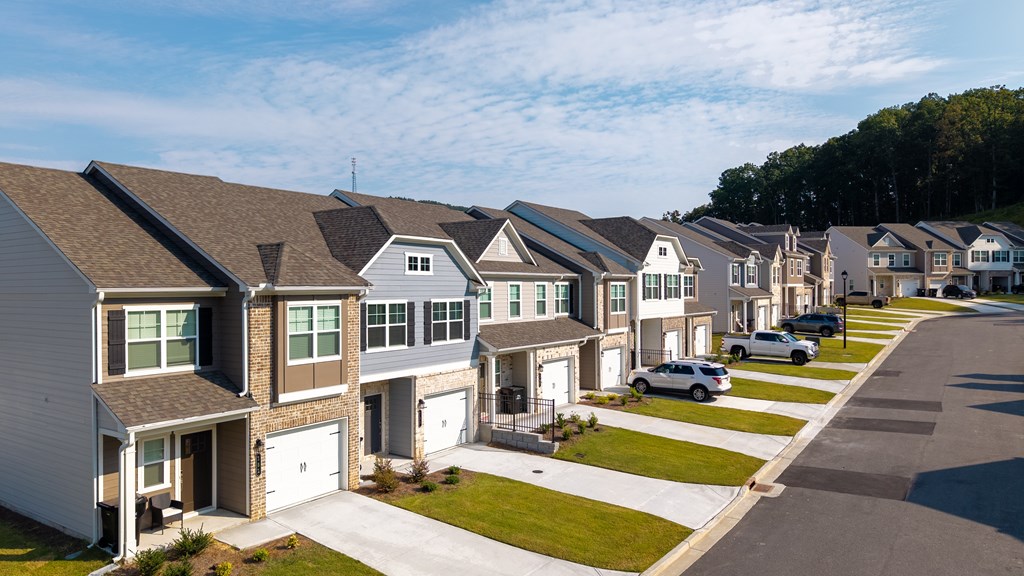 Overhead view of the Satterfield Commons home's and its inviting surroundings.