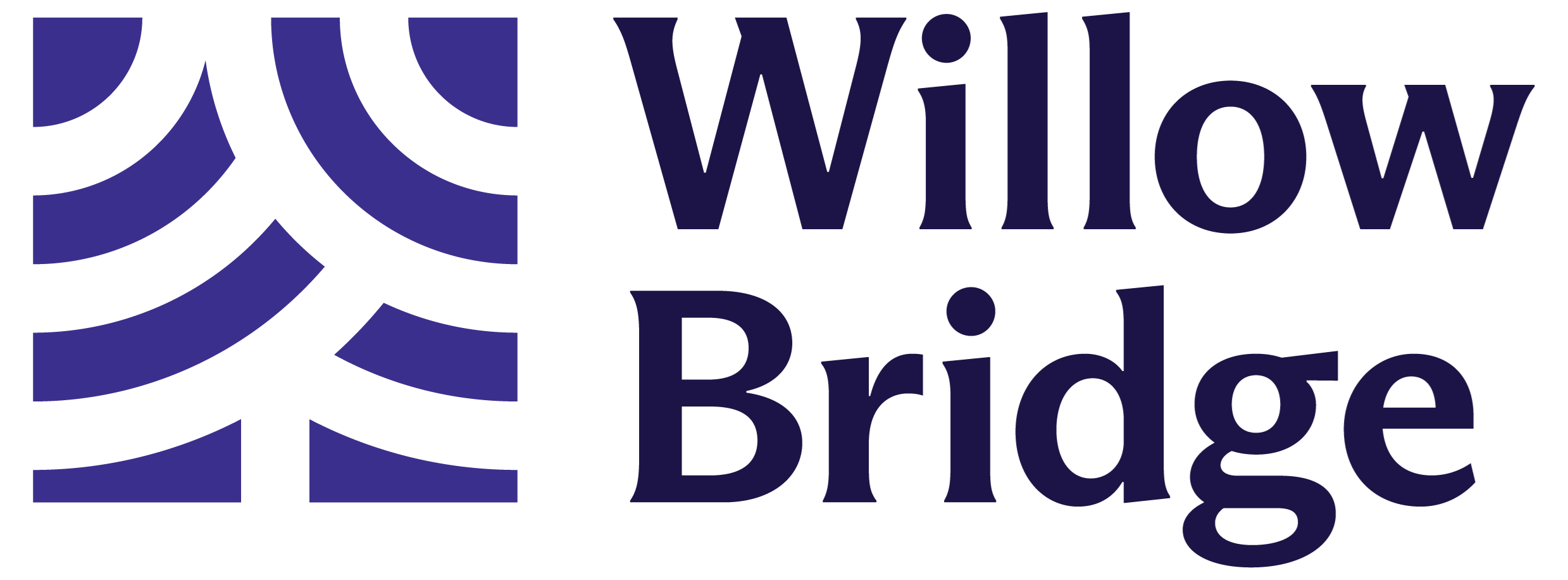a graphic with the words willow bridge on a green background