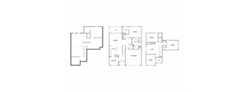 three different layouts of a house with different floor plans