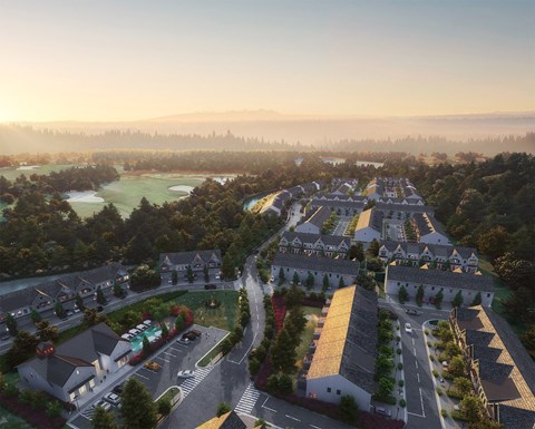 Aerial shot of the community.