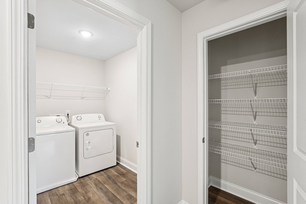 Full size washer and dryer in every home.