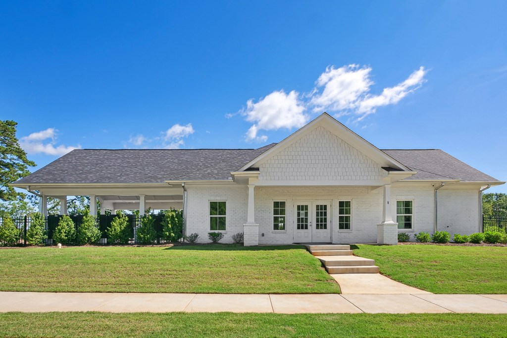 Inviting exterior view of our beautifully designed clubhouse.