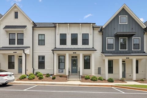 Exterior of the Bartow, two story townhome with a private entrance.