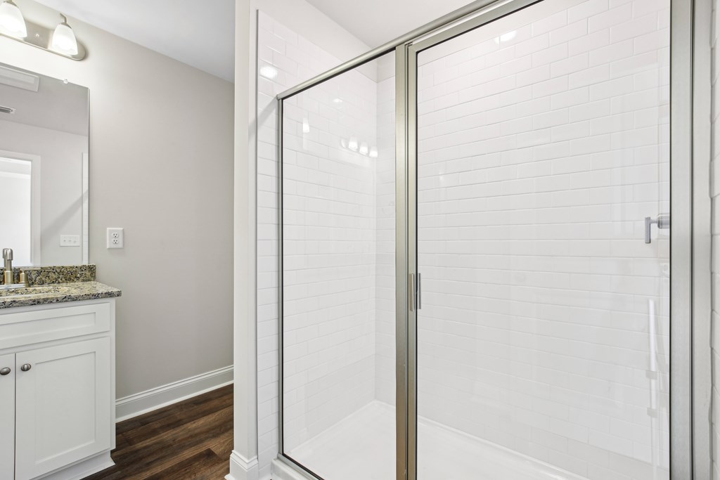 Primary bathroom with walk-in shower