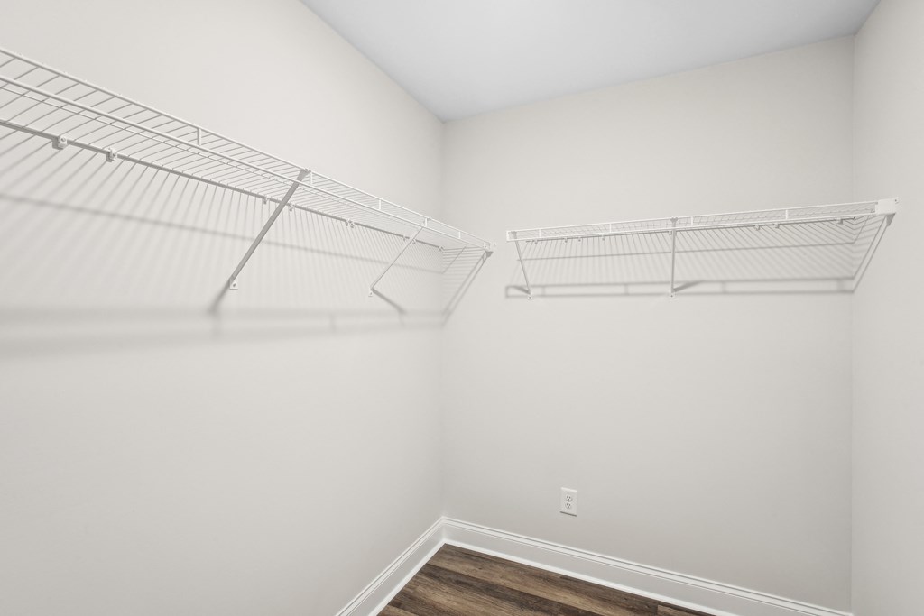 Primary suite full-size walk-in closet.