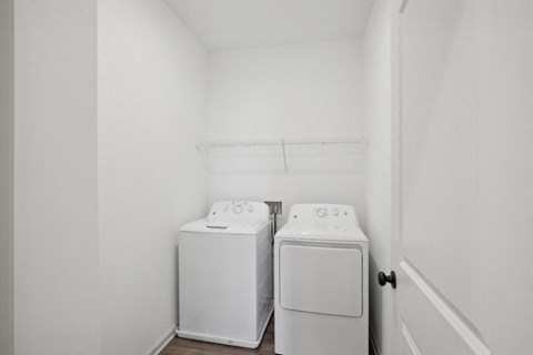 Full size washer and dryer in every home.
