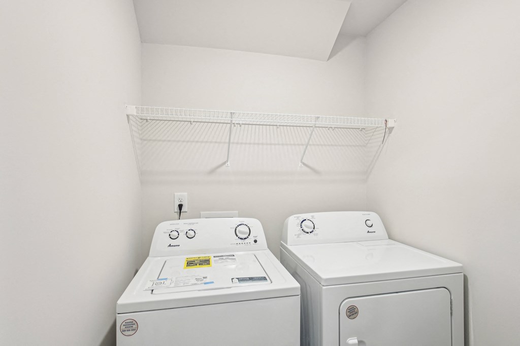 Full size washer and dryer in every home.